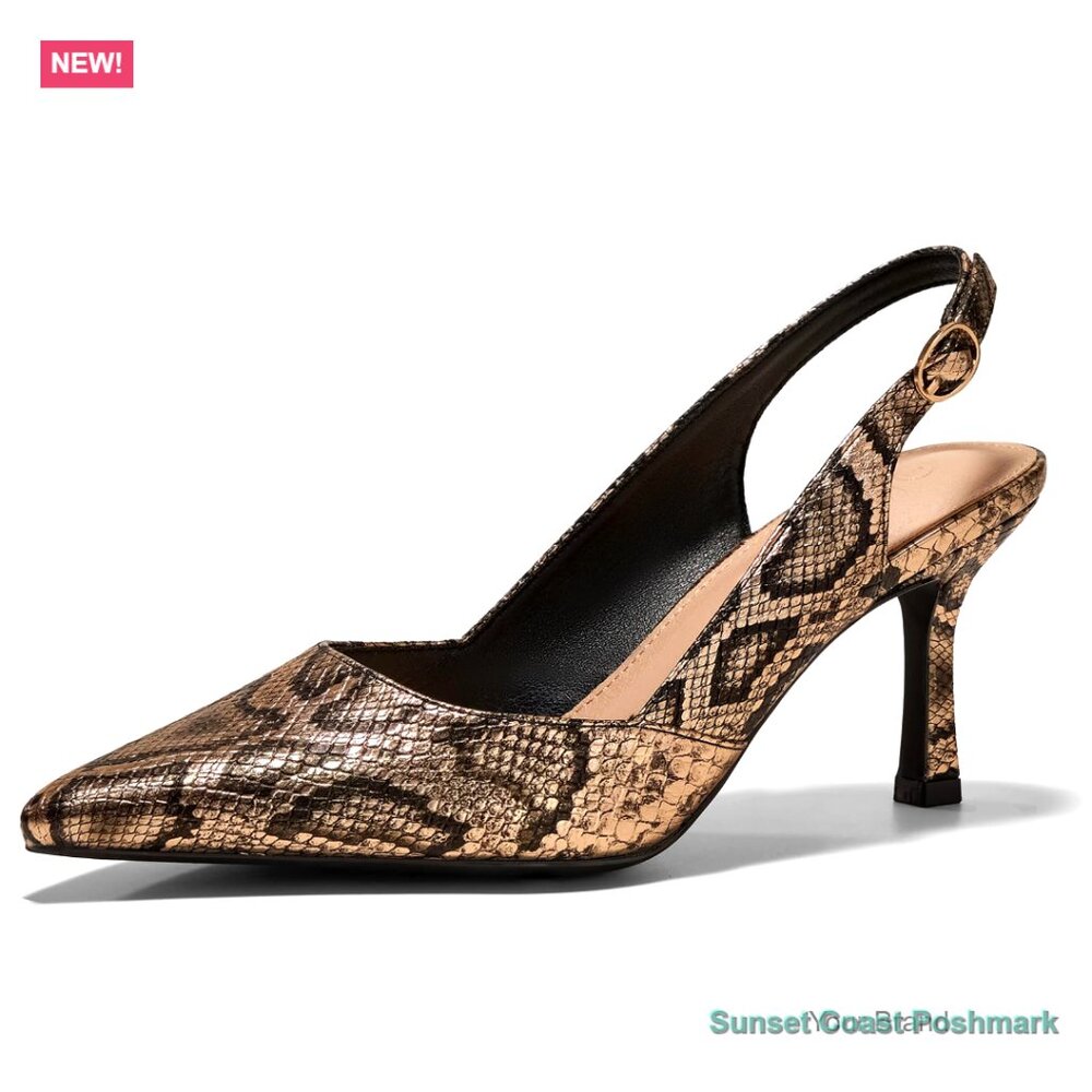Faux Leather Kitten Heel Pumps with Adjustable Buckle Strap